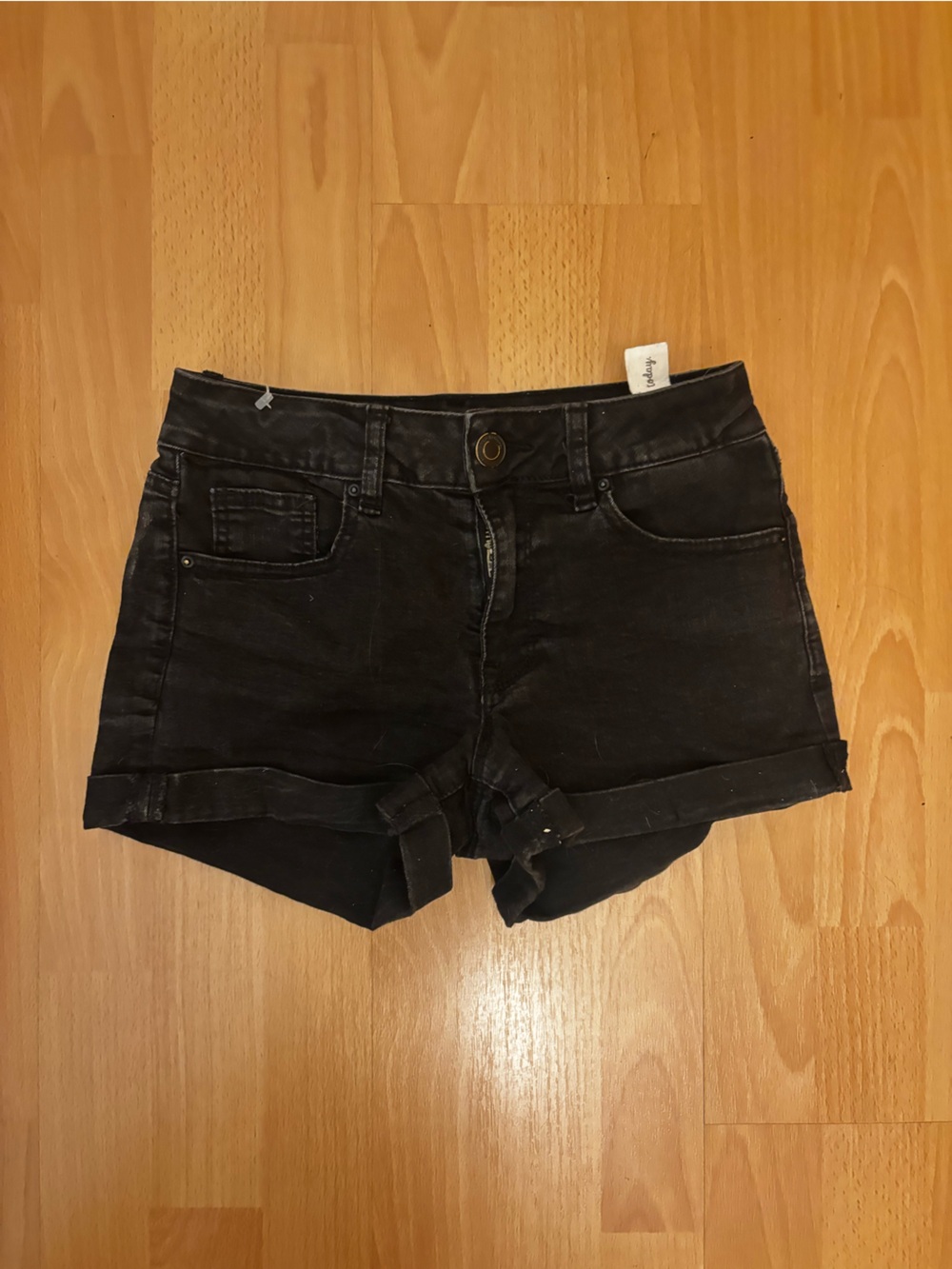 miami Black High-Rise Denim Shorts